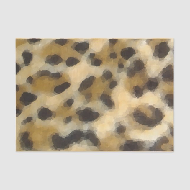 Papel de Tecido de Impressão Leopardo com Aquarela (Frente )