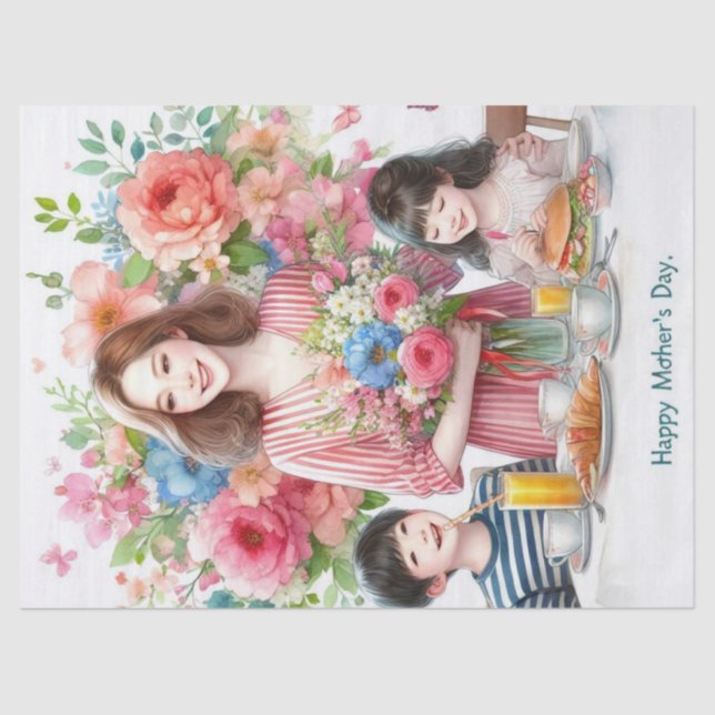 Papel de Tecido de Mãe e Dia de as mães de Criança (Frente )