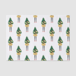 Papel de Tecido de Moça de Natal Aquarela