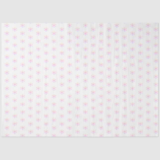 Papel de Tecido de Natal em Floco de Neve Rosa (Frente )