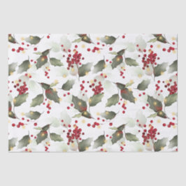 Papel de Tecido de Natal Holly Light Garland