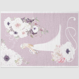 Papel de Tecido de Noiva Floral