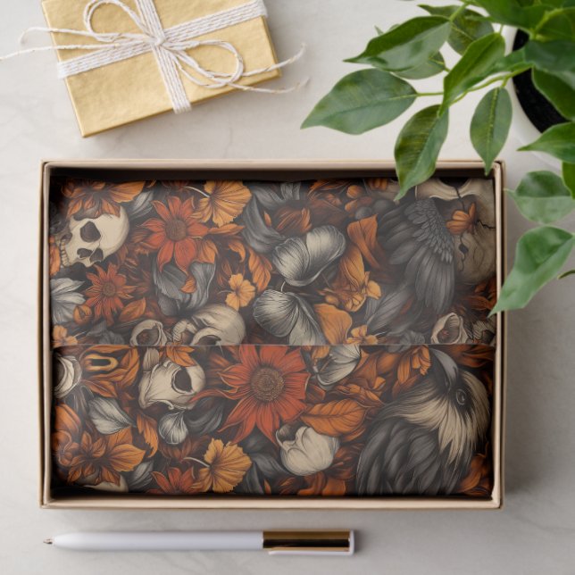 Papel de Tecido de Outono de Ravens Góticos (Presente)