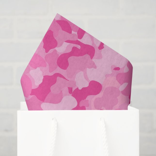 Papel de tecido de padrão de camo de bebê rosa (Sacola de presentes)