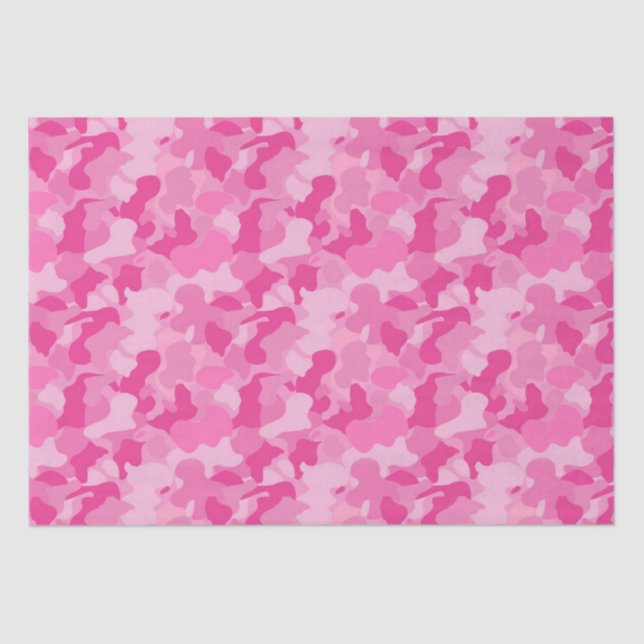 Papel de tecido de padrão de camo de bebê rosa (Frente )