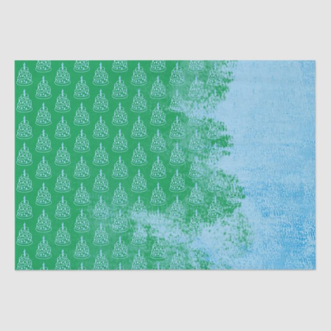 Papel de Tecido de Pincel de Bolo de Aniversário (Frente )