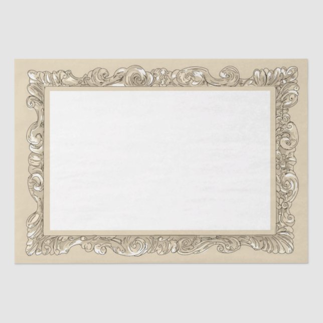 Papel de Tecido de Quadro Dourado do Ornamentado A (Frente )