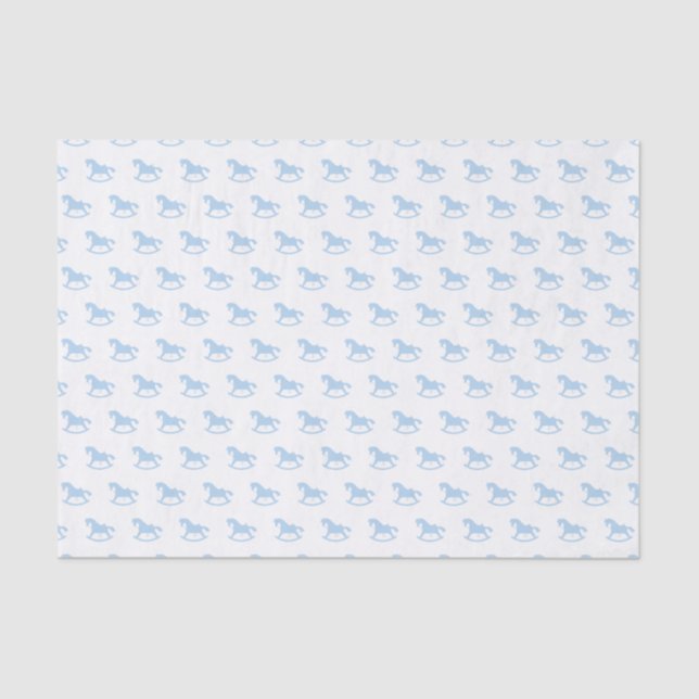 Papel de Tecido de Silhueta de Cavalo Foguete Azul (Frente )