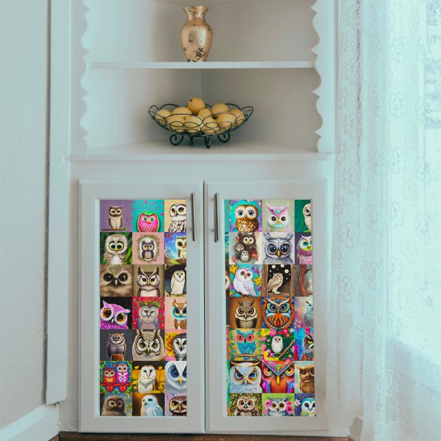 Papel de Tecido Desacoplado de Corujas Quadradas (Criador carregado)