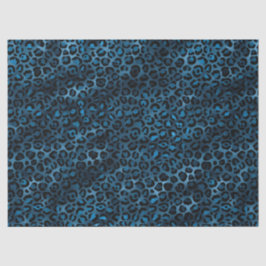 Papel de Tecido Design 3 da Série Leopardo Azul e 