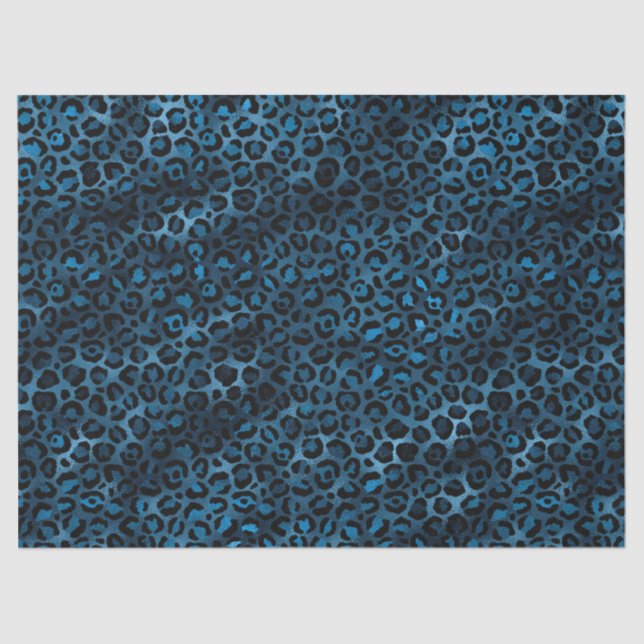 Papel de Tecido Design 3 da Série Leopardo Azul e  (Frente )
