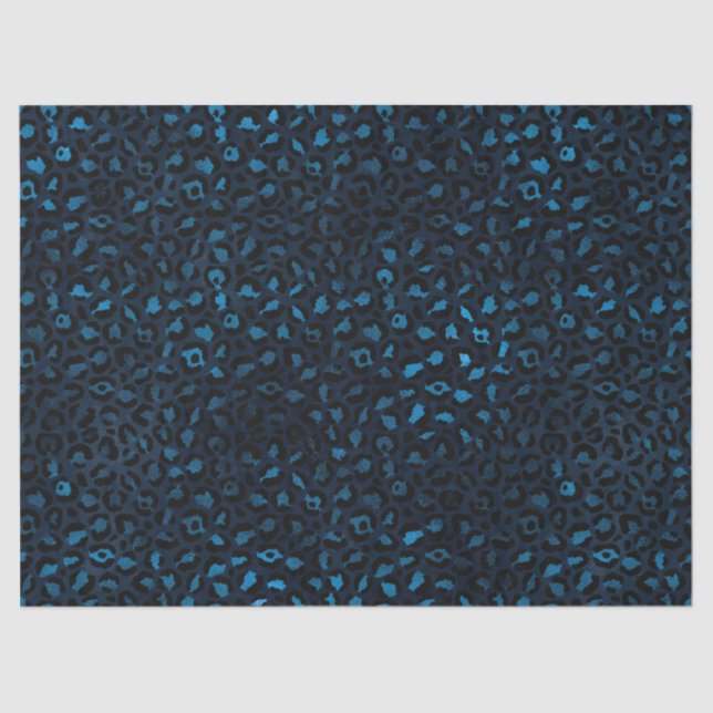 Papel de Tecido Design 5 da Série Leopardo Azul e  (Frente )