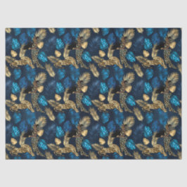 Papel de Tecido Design 8 da Série Leopardo Azul e 
