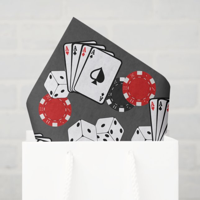Papel de Tecido do Partido Poker do Casino da cinz (Sacola de presentes)