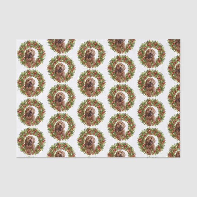 papel de tecido do rabisco de ouro de Natal (Frente )