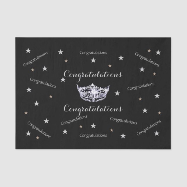 Papel de Tecido dos Parabéns Miss América (Frente )