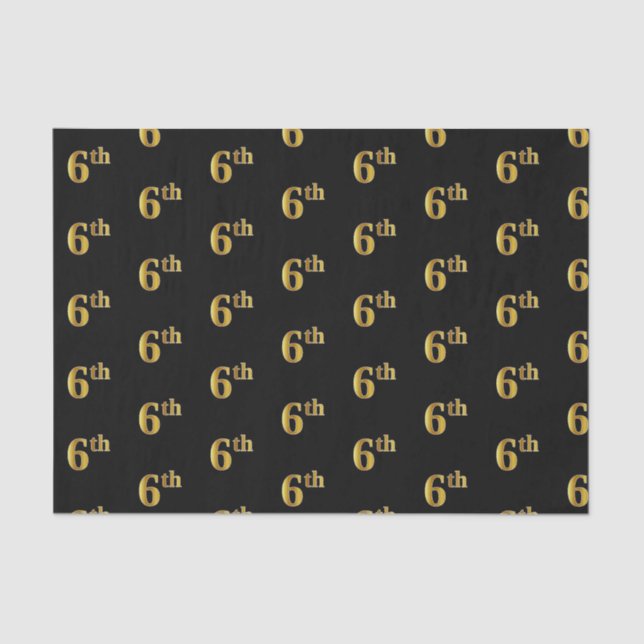 Papel de Tecido Dourado Preto, Faux (Sexto) (Frente )