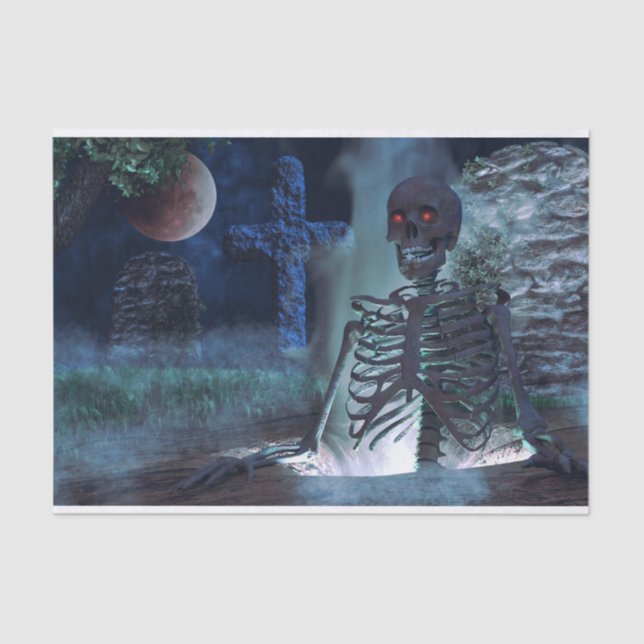 papel de tecido esquelético de cemitério (Frente )