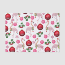 Papel de Tecido Flamingos de Natal Personalizado