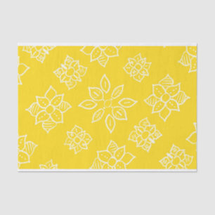 Papel De Tecido Floral Amarelo-Batik
