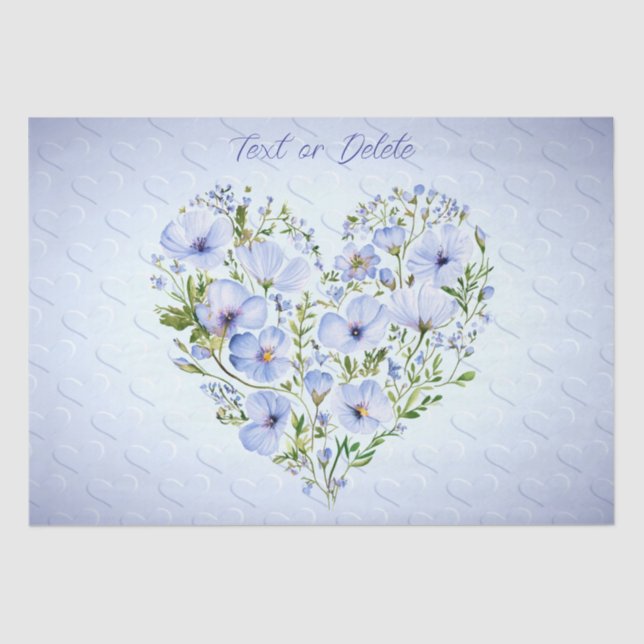 Papel de Tecido Floral Azul (Frente )