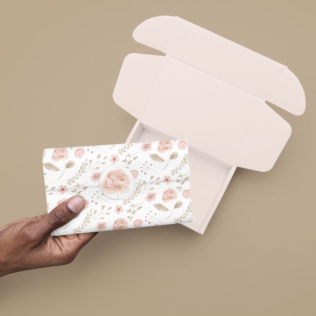 Papel de Tecido Floral de Aquarela (Celebrate someone special with this beautiful watercolor floral tissue paper! )