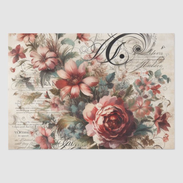 Papel de Tecido Floral de Descaptação Inspirado na (Frente )