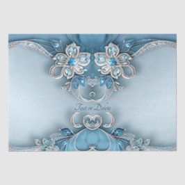 Papel de Tecido Floral de Ornamentado Azul