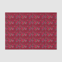 Papel De Tecido Floral De Vazio Vermelho Profundo