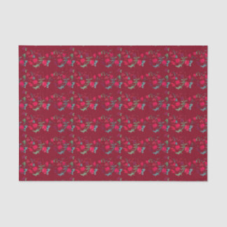 Papel De Tecido Floral De Vazio Vermelho Profundo