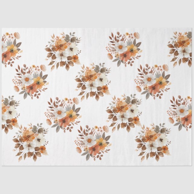 Papel de Tecido Floral do Autumn (Frente )