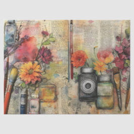 Papel de Tecido Floral inspirado em Artes e Artesa