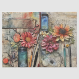 Papel de Tecido Floral inspirado em Artes e Artesa