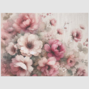 Papel de Tecido Floral Inspirado por Vintagem Rosa