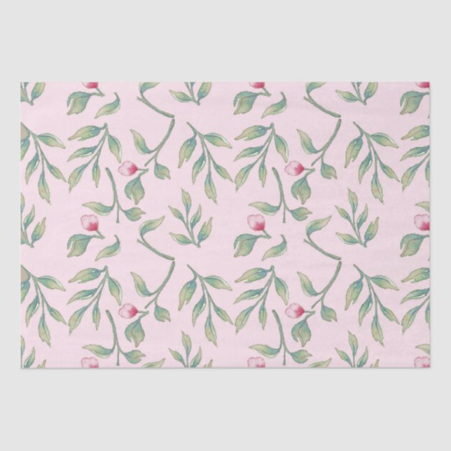 Papel de Tecido Floral Rosa Nosegmentado (Frente )