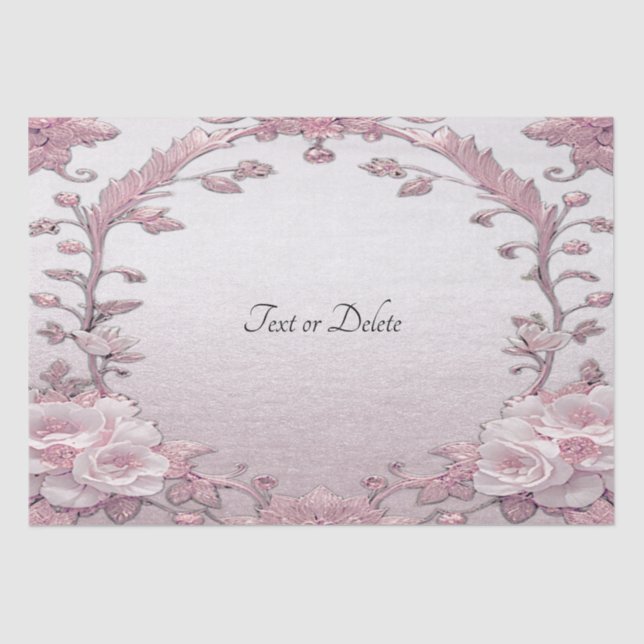 Papel de Tecido Floral Rosa Único (Frente )