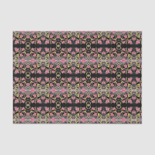 Papel de Tecido Floral Vermelho rico (Frente )