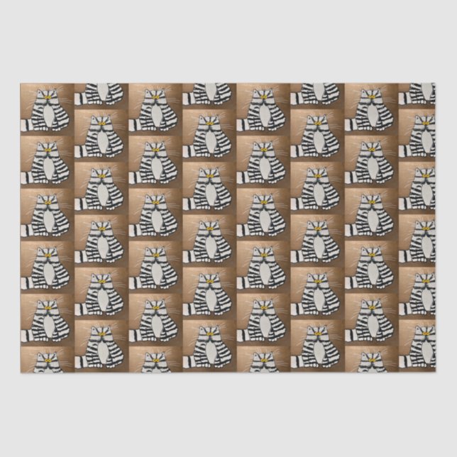 Papel de Tecido Gato do Botero (Frente )