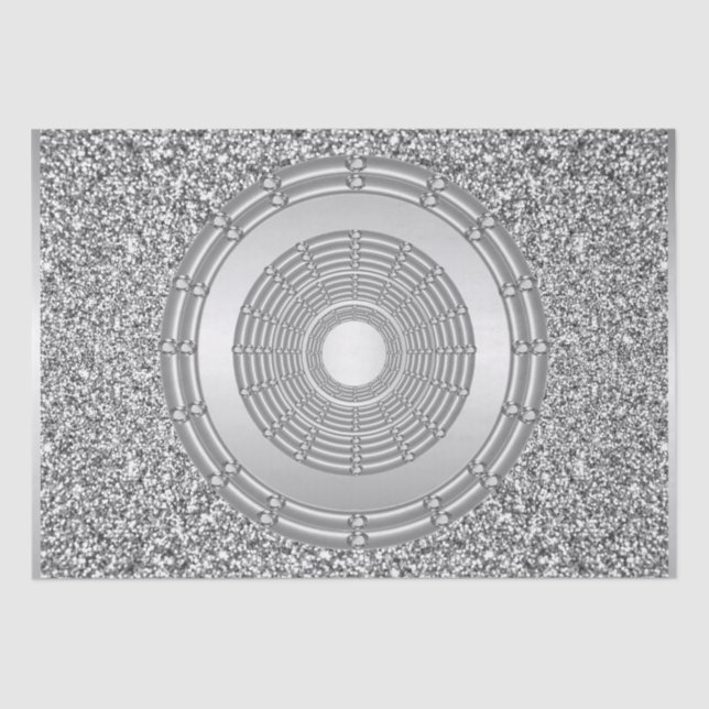 Papel de Tecido Glitor de Prata (Frente )