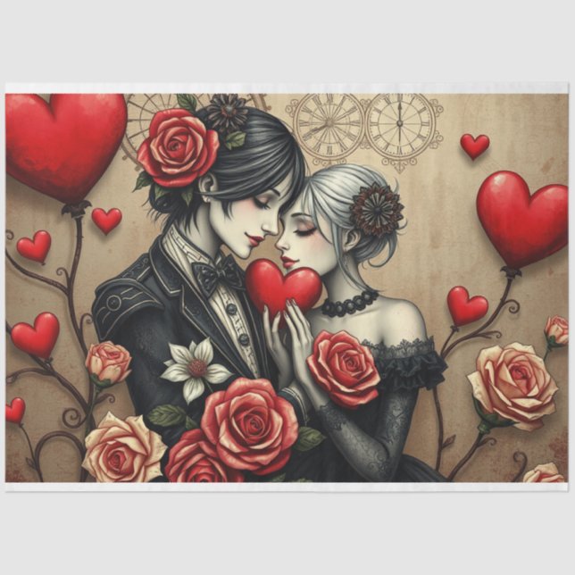 Papel de Tecido Gótico Romântico (Frente )