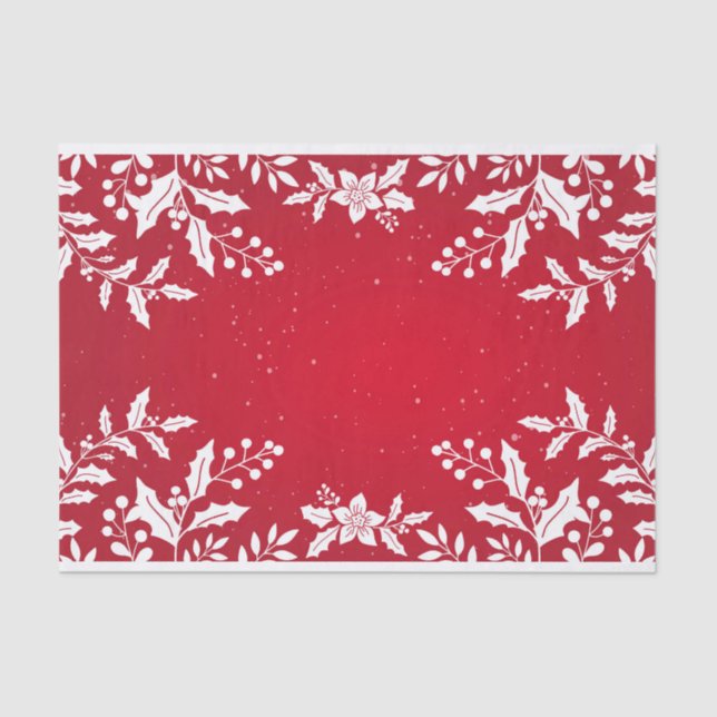 PAPEL DE TECIDO HOLLY DE NATAL PERSONALIZADO (Frente )