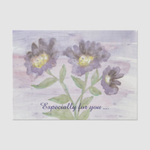 Papel de tecido incrível flores roxas grandes