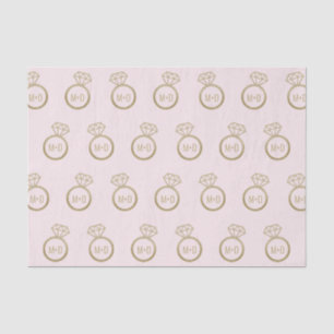 Papel de tecido inicial do anel do Noivado persona