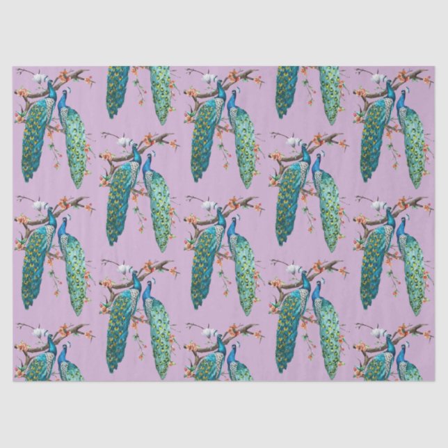 Papel de Tecido Lilado Design da Série Peacock 6 (Frente )