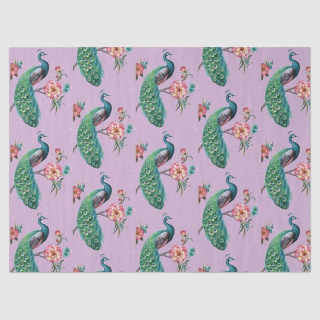 Papel de Tecido Lilado do Design 4 da Série Peacoc (Frente )