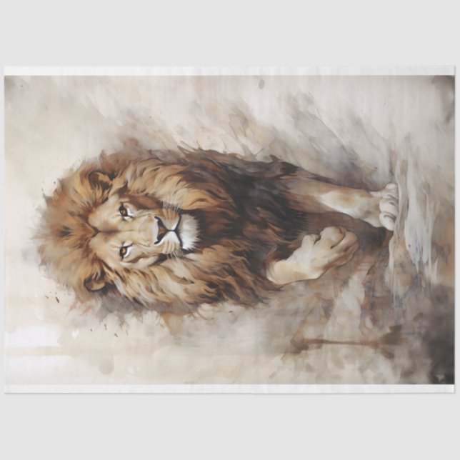 Papel de Tecido Lion Andando (Frente )