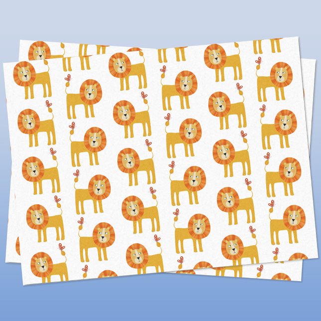 Papel de Tecido Lion Cugado (Fun lion tissue paper)