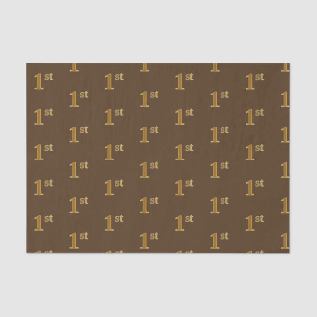 Papel de Tecido Marrom, Faux Dourado 1 rua (Primei (Frente )