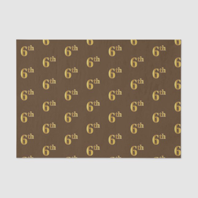 Papel de Tecido Marrom, Faux Dourado 6 (Sexto) (Frente )