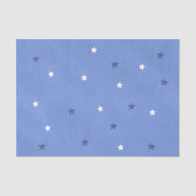 Papel de Tecido Misturado de Estrelas Azuis e Bran (Frente )